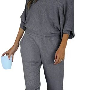 Gray Joggers with Relaxed Fit and Elastic Waistband